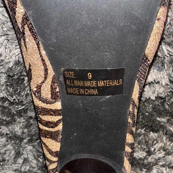 Charlotte Russe Metallic Zebra Print Heels - Picture 4 of 4